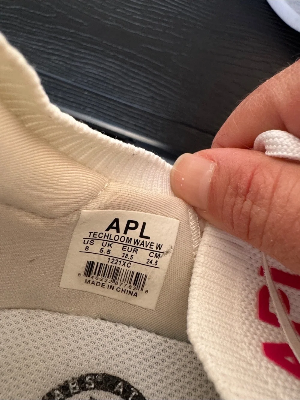 Womens White Knit APL Athletic Sneakers - size 8